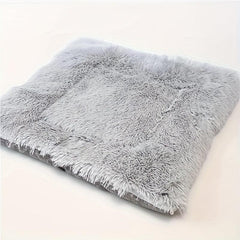 2-in-1 Reversible Plush Cat Bed Mat, Indoor Cat Cushion Pad