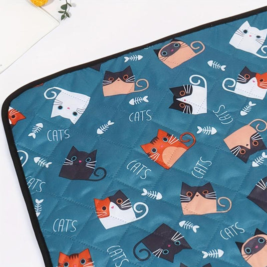 Non Slip Cat Bed with Cat Pattern - Comfortable Sleeping Pad