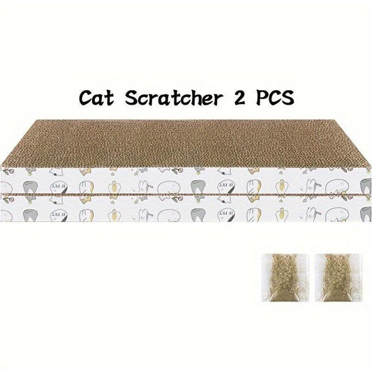 2pcs Cardboard Cat Scratcher Protect Furniture Keep Cat Happy