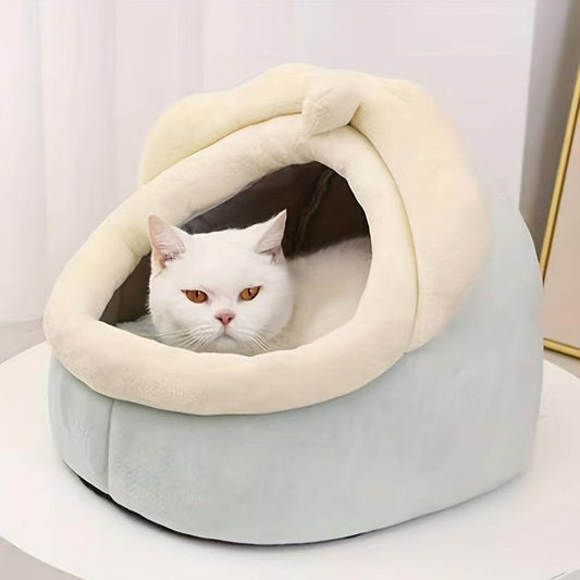 Cozy Cat Villa House with Detachable Cushion and Enclosed Tent