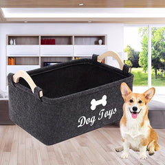 Pet Toy Storage Basket - Felt Material