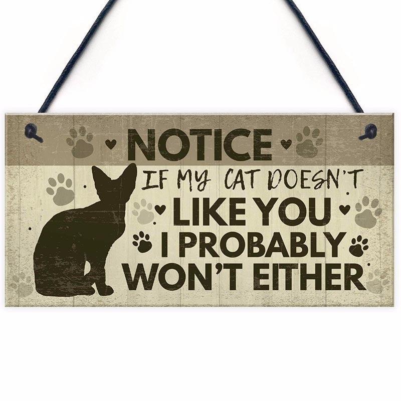 Wooden Pet Sign: Personalize Your Cat's Home