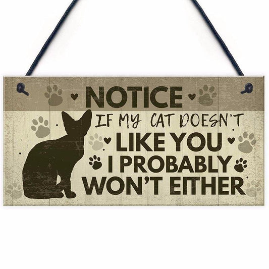 Wooden Pet Sign: Personalize Your Cat's Home
