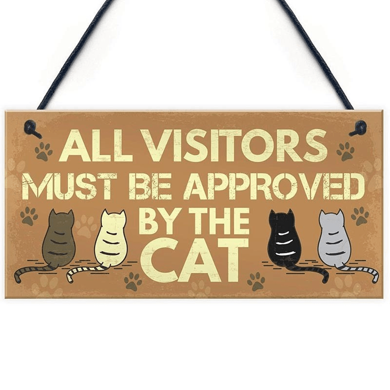 Wooden Pet Sign: Personalize Your Cat's Home