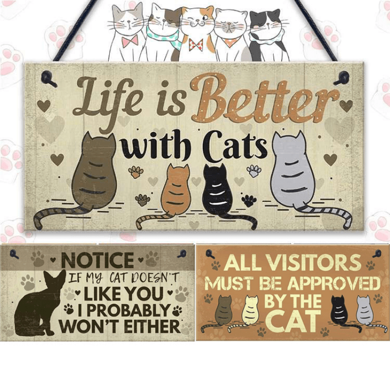 Wooden Pet Sign: Personalize Your Cat's Home