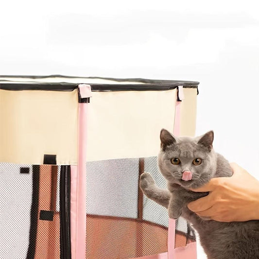 Portable Folding Cat Cage Fence Pet Tent Cat Playpen