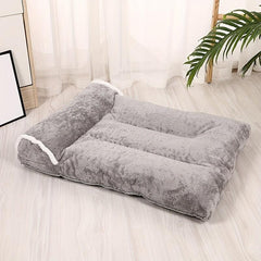 Plush Dog Bed Nest with Pillow - Cozy Pet Sleeping Pad