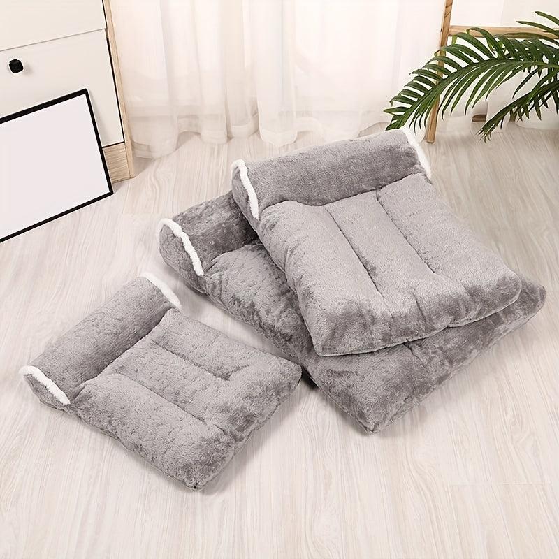 Plush Dog Bed Nest with Pillow - Cozy Pet Sleeping Pad