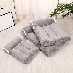 Plush Dog Bed Nest with Pillow - Cozy Pet Sleeping Pad