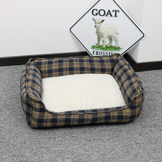 Classic Plaid Style Pet Bed Cat Bed With Non slip Bottom