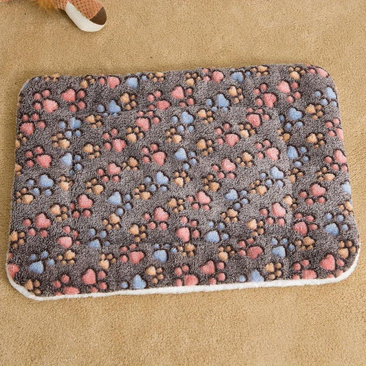 Cartoon Paw Print Pet Mat for Calming Dogs and Cats