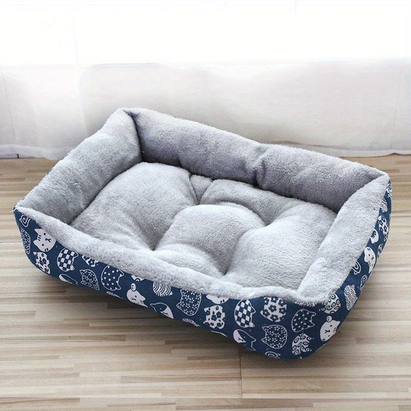 Rectangular Soft Cat Nest Thickened Warm Cat Sofa Bed Mat Cat Cushion Nest