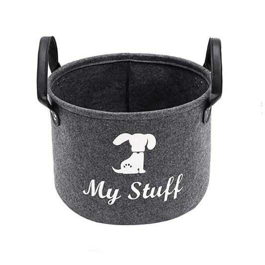 Felt Dog Toy Storage Basket Box Pet Supplies