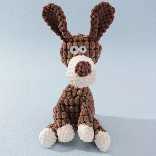 Interactive Plush Dog Toy Cartoon Shape for Chew and Teeth Training