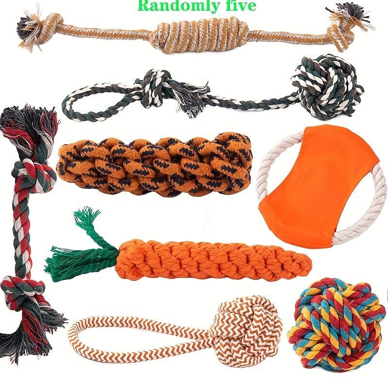 5pcs Interactive Cotton Puppy Toys For Small and Medium Dogs