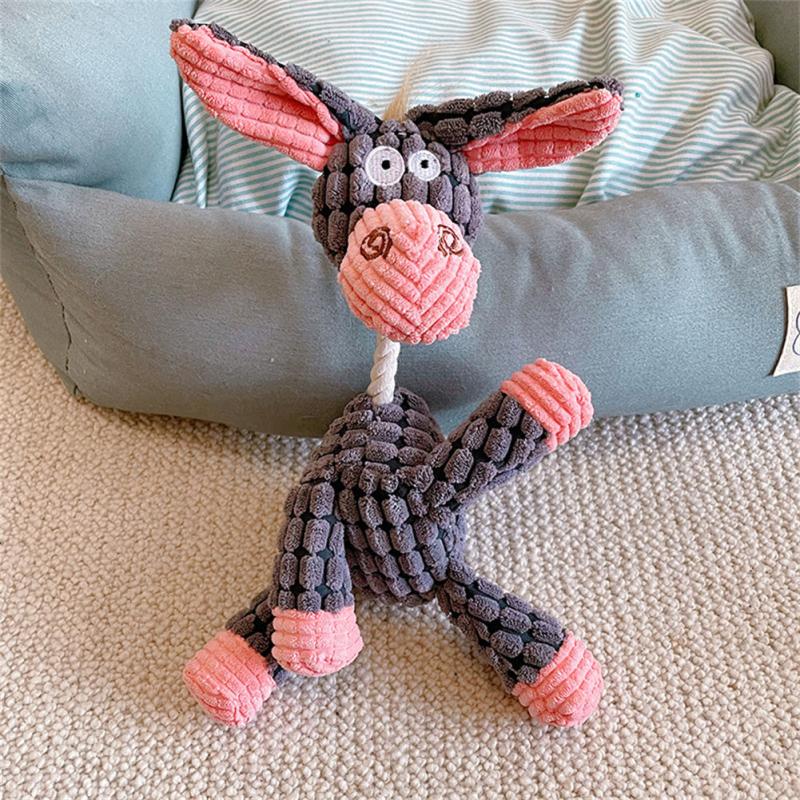 Durable Donkey Plush Toy for Dogs Interactive Chew Toy