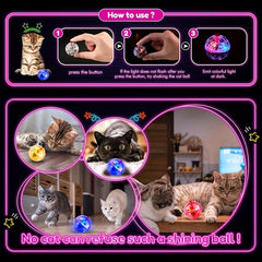 LED Cat Ball Toy, Motion Activated, Interactive Fun for Playful Cats