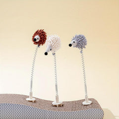 Interactive Cat Teaser Toy with Plush Animal & Ring Spring