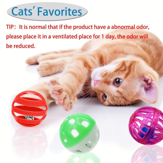 24pcs Random Cat Toy Set Bell Ball Indoor Outdoor Activities