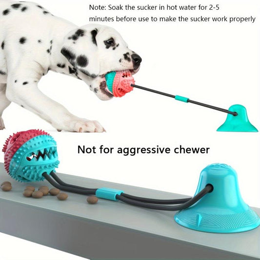 Dog Toy Pet Toy Ball Suction Cup Pull Rope Molar Leak Food Ball Chew