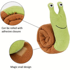 Interactive Snail Dog Toy Plush Puzzle Treat Dispenser and Slow Feeder