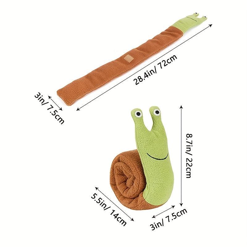 Interactive Snail Dog Toy Plush Puzzle Treat Dispenser and Slow Feeder