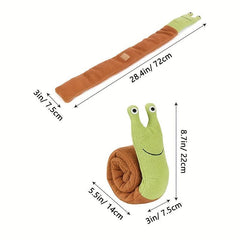 Interactive Snail Dog Toy Plush Puzzle Treat Dispenser and Slow Feeder