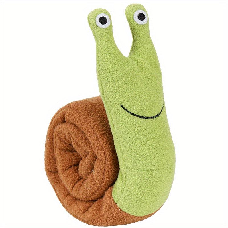 Interactive Snail Dog Toy Plush Puzzle Treat Dispenser and Slow Feeder