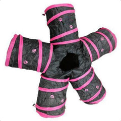 Collapsible 5 Way Cat Tunnel with Interactive Toy