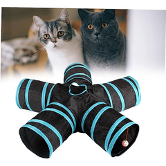 Collapsible 5 Way Cat Tunnel with Interactive Toy