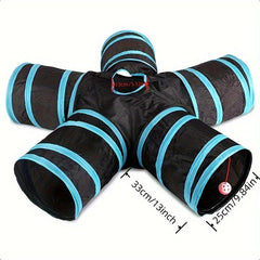 Collapsible 5 Way Cat Tunnel with Interactive Toy