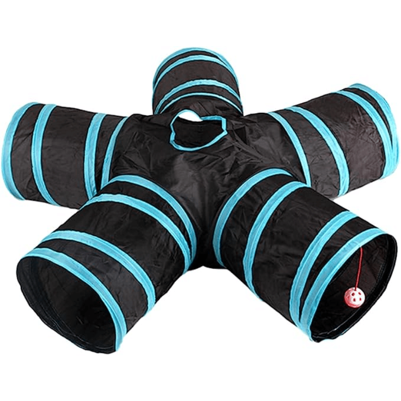 Collapsible 5 Way Cat Tunnel with Interactive Toy