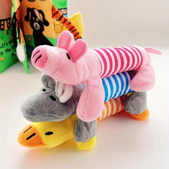 Pet Grinding Teeth Plush Toy Elephant Duck Pig Durable Chew Toy