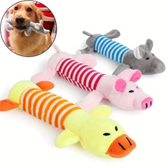 Pet Grinding Teeth Plush Toy Elephant Duck Pig Durable Chew Toy