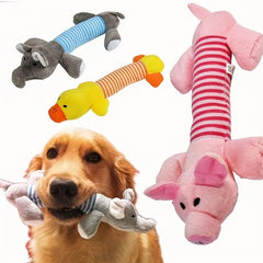 Pet Grinding Teeth Plush Toy Elephant Duck Pig Durable Chew Toy