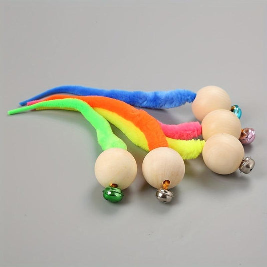 Interactive Cat Worm Toy with Bell for Kittens