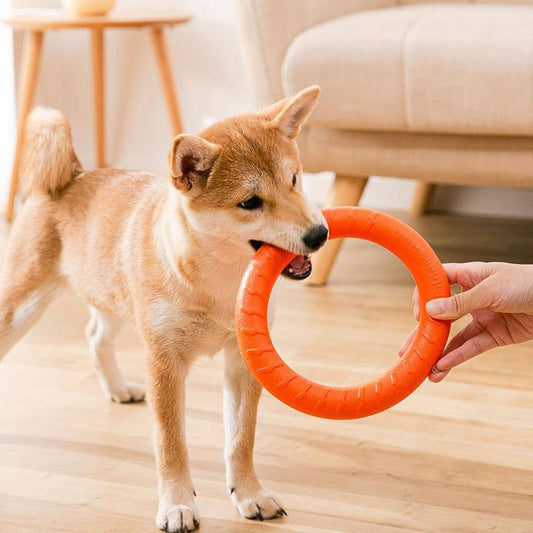 Ring Wear Bit Boredom Flying Disc Toy Dog Training Flight Loops Pet Toys