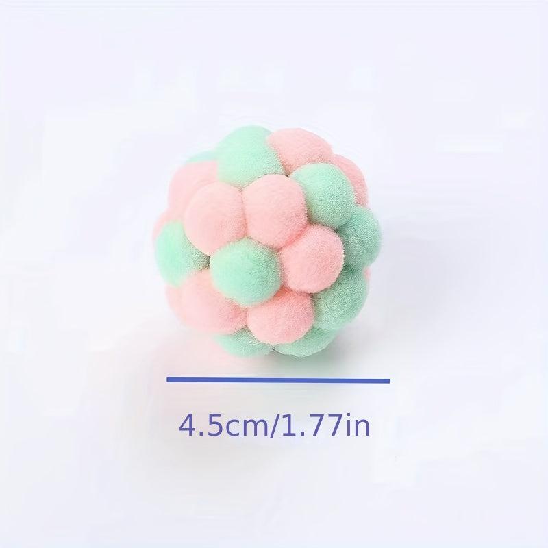 Random Interactive Cat Ball Toy Plush Pet Chew Toy For Indoor Cats