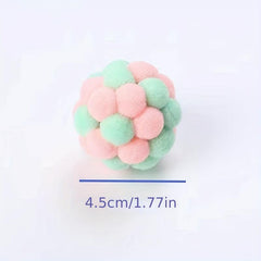 Random Interactive Cat Ball Toy Plush Pet Chew Toy For Indoor Cats