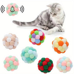 Random Interactive Cat Ball Toy Plush Pet Chew Toy For Indoor Cats