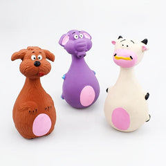 Latex Sound Pet Toys Elephant and Cow Characters