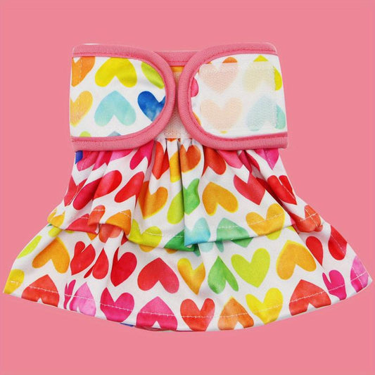 High Absorbency Reusable Dog Diapers with Cartoon Graphics for Girls