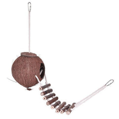 Coconut Shell Parrot Bird Nest Feeder Pets Toy