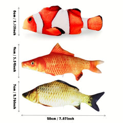 Interactive Pet Plush 3D Fish Cat Toy
