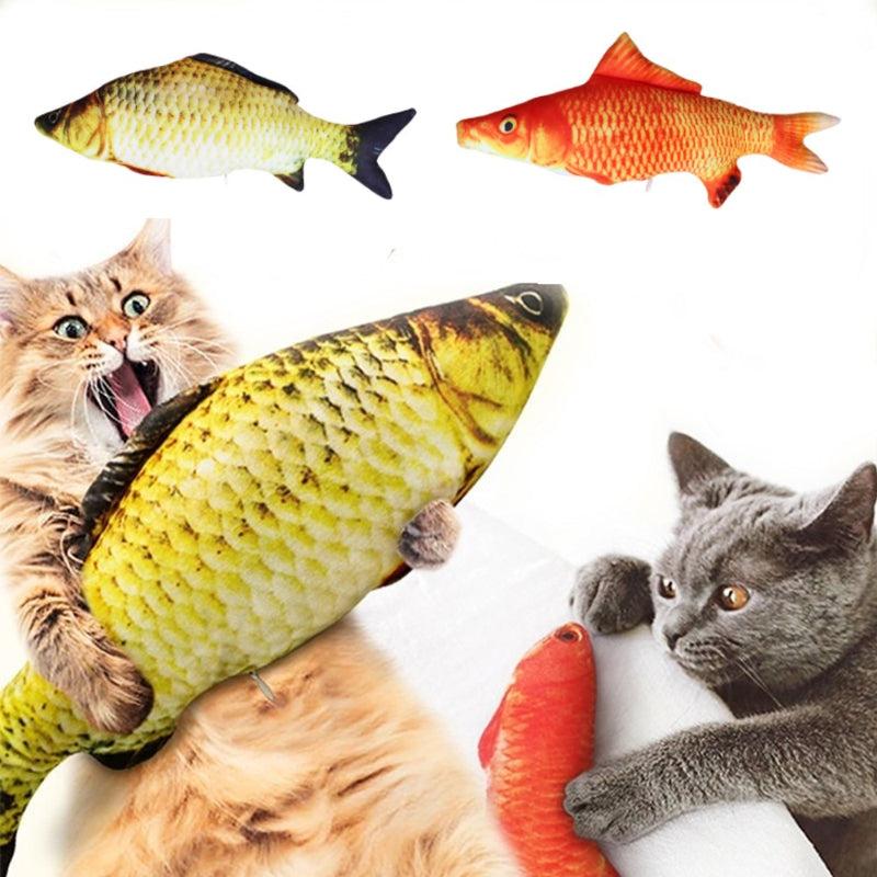 Interactive Pet Plush 3D Fish Cat Toy