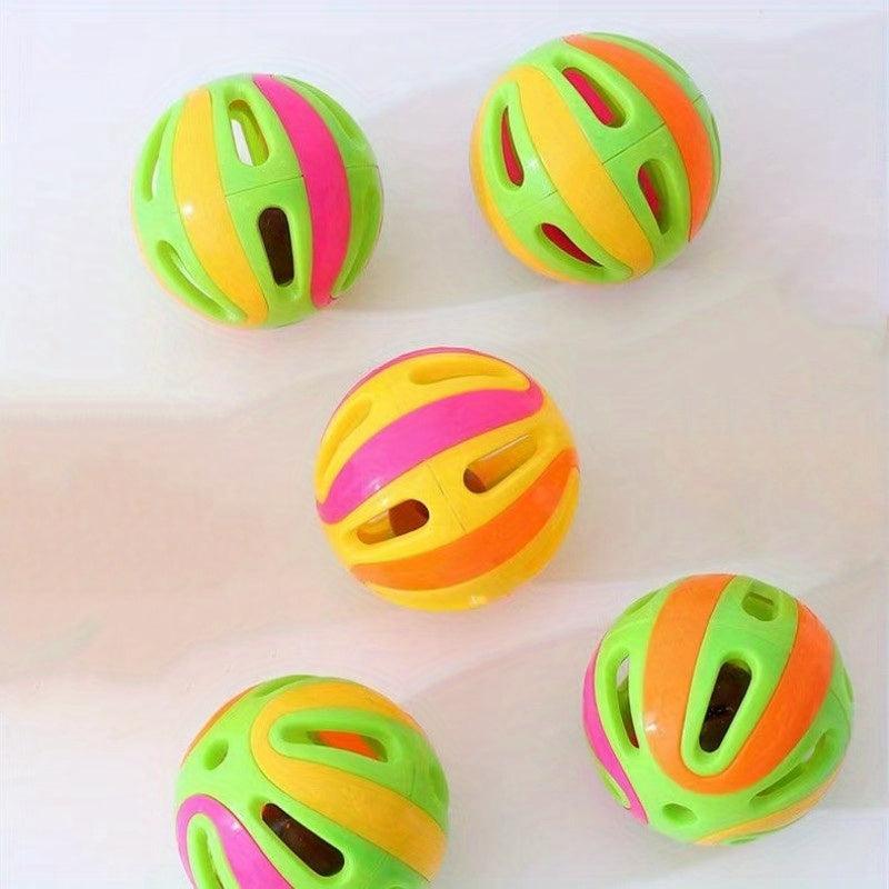 5pc Interactive Cat Toy Balls with Bell for Indoor Kittens and Cats