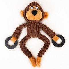 Interactive Monkey Plush Dog Chew Toy Durable and Squeaky Pet Toy