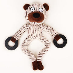 Interactive Monkey Plush Dog Chew Toy Durable and Squeaky Pet Toy