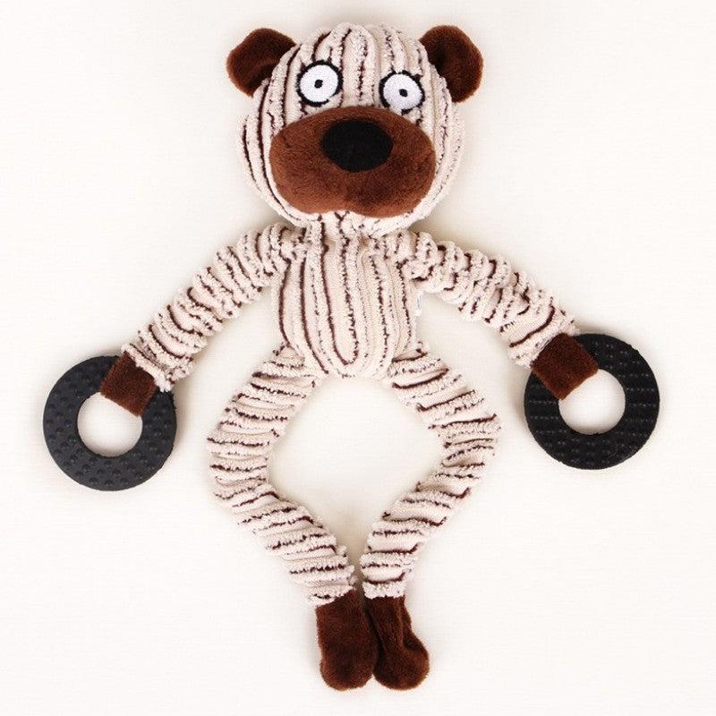 Interactive Monkey Plush Dog Chew Toy Durable and Squeaky Pet Toy