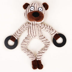 Interactive Monkey Plush Dog Chew Toy Durable and Squeaky Pet Toy